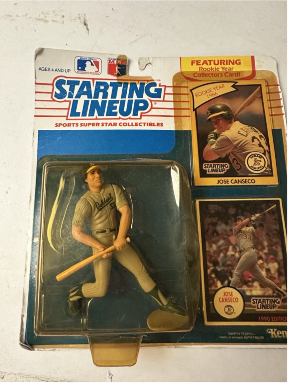 1990 Kenner Starting Lineup Jose Canseco Oakland Athletics Rookie Card